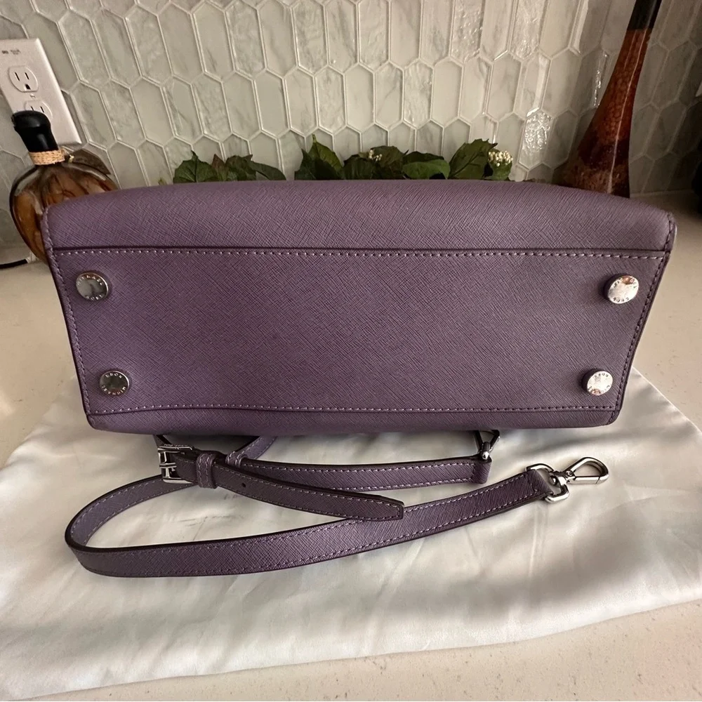 Michael Kors Lavender Saffiano Leather Satchel Bag With Detachable Strap & Dust - Picture 12 of 16